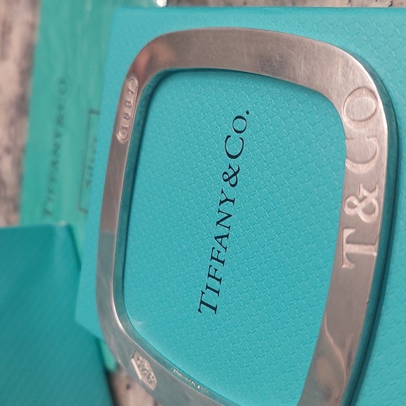 Tiffany & Co. Sterling Silver 1837 Flat bracelet bangle. - Picture 2 of 6